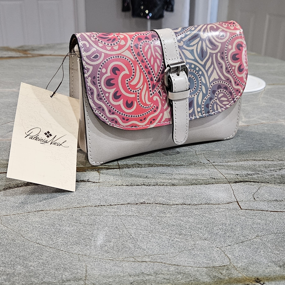 NWT Patricia Nash Greek Ombre Leather Crossbody/ Clutch Bag | + Duster